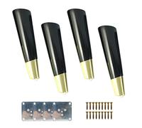 Solid Oak Sofa Legs Set of 4 6.1in Tapered Wooden Furniture Feet for Replacement or DIY Projects Gray Finish with Mounting Plate and Screws Ideal for Sofa Bed Coffee Table Chair Cupboard Nig