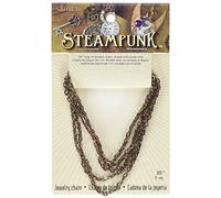 Solid Oak Steampunk Metal Chain 39-inch Antique Copper Tiny Oval #20, Acrylic, Multicoloured, 0.15 x 2.9 x 4.65 cm