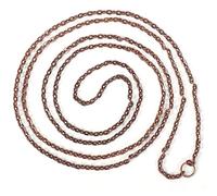 Solid Oak Steampunk Metal Chain 39-Inch Antique copper Tiny Oval #20, Acrylic, Multicoloured, 3-Piece