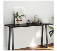 Solid Oak Table Top Dark Brown 140x60x4 cm Live Edge, Untreated Wood Slab Board