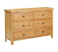 Solid Oak Wood Chest of Drawers Storage Sideboard Brown/Oak and White vidaXL
