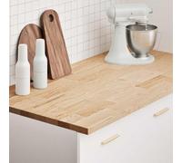 Solid Oak Wood Kitchen Worktop, 120x63.5x2.7 cm Rectangular Butcher Block Desk Top, Natural Hardwood Countertop for Kitchen, Garage, Office