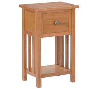 Vidaxl Magazine Table With Drawer 35X27X55 Cm Solid Oak Wood