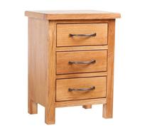 vidaXL Nightstand with 3 Drawers 40x30x54 cm Solid Oak Wood, Brown