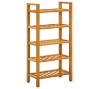 vidaXL Solid Oak Wood Shoe Rack with 5 Shelves Wooden Shoe Stands Storage