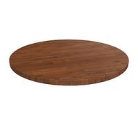 Solid Oak Wood Tabletop - Round Natural Wood Surface with Dark Finish Durable and Easy to Clean Ideal for Dining Kitchen and Home Decor