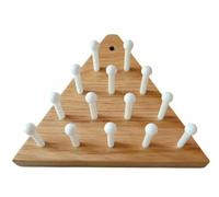 Solid Oak Wooden Peg Game Tricky Triangle, Classic Wooden Brain Teaser Puzzle