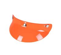 (Solid orange) 3-Snap Helmet Peak Lens Sun Shade Shield Wear Resistant for 3/4 Motorcycle