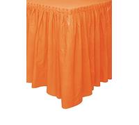 Unique Table Skirt Solid Orange Plastic Rectangular - 73cm x 4m, Easy Assembly, Reusable (1 Count)