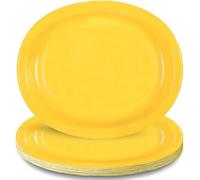 Solid Oval Plates | Sunflower Yellow Color Theme | 8ct