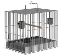 Solid Parakeet Bird Cage Rust Resistant Metal Cage with Rolling Stand and Bottom Tray for Cockatiels Parakeets Lovebirds Flight Perches Birdcage (10.6)