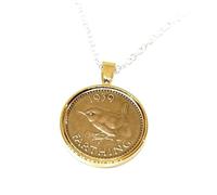 Solid Pendant 1939 Lucky Farthing 86th Birthday plus a Sterling Silver 18in Chain Gold