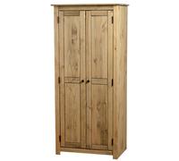 Solid Pine 2 Door Double Wardrobe - Panama - Seconique