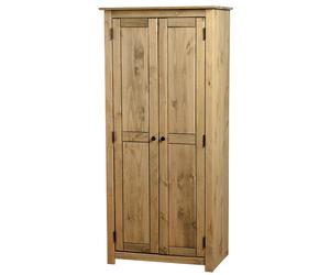 Solid Pine 2 Door Double Wardrobe - Panama - Seconique
