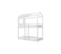 Solid Pine Bunk Beds White Birlea Adventure 3FT Single Bed Wood Frame