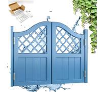 Solid Pine Cafe Swing Doors, 180° Auto Close Saloon Door with Hardware for Stairs, Bathroom, Bedroom, Balcony - Blue, W105xH90cm - Durable Interior Wood Design