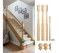 Solid Pine Complete 90mm Georgian Newel Post And 41mm Spindle Kit Uk Manufactured Traditional Products Ltd