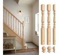 Solid Pine Complete 90mm Oxford Newel Post Kit Inc Cap's Uk Manufactured Traditional Products Ltd