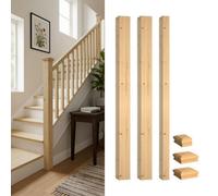 Solid Pine Complete 90mm Square Newel Post Kit Inc Cap's Uk Manufactured Traditional Products Ltd