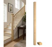 Solid Pine Complete Half Square Newel Post 90mm X 44mm X 1500mm Inc Cap Uk Manufactured Traditional Products Ltd