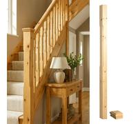 Solid Pine Complete Half Stop Chamfer Newel Post 90mm X 44mm X 1500mm Inc Cap Uk Manufactured Traditional Products Ltd
