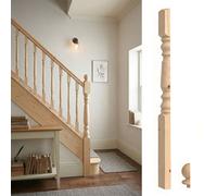 Solid Pine Complete Oxford Half Newel Post 90mm X 44mm X 1500mm Inc Cap Uk Manufactured Traditional Products Ltd