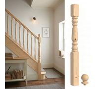 Solid Pine Complete Oxford Newel Post 90mm X 90mm X 1500mm Inc Cap Uk Manufactured Traditional Products Ltd