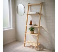 Core Products Ladder Design Pine Shelf Unit With Slatted Shelves - Natural Wood Solid