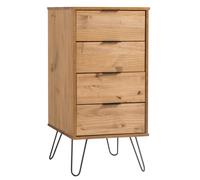 Core Augusta Antique Waxed Pine 4 Drawer Narrow