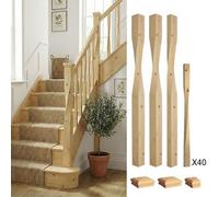 Solid Pine Newel Post Contemporary 90mm And 41mm Spindle Kit Uk Manufactured Traditional Products Ltd