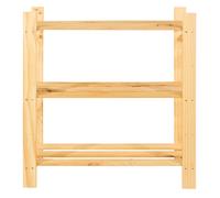 Core Products 3 Tier Wide Shelf Storage Unit, Natural Sanded Pine, Clear