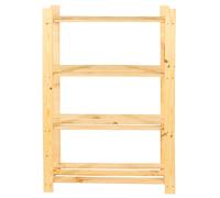 Core Products Solid Pine 4 Shelf Slatted Storage Unit - Natural Pine Wood in Light Oak Core Products Light Oak