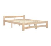 vidaXL Solid Pine Wood Bed Frame Dark Grey Bedroom Double Size Bedstead Home
