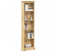 Solid Pine Wood Bookcase, Amber Wax Finish, 46x20x170 cm, Rustic Space-Saving Shelf for nizing Books & Decorative Items in Living Room, Office, Entryway