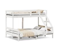 Solid Pine Wood Bunk Bed 207x145.5x145 cm White Space-Saving Design for Kids [EEK: A]