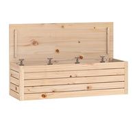 Solid Pine Wood Chest 109 x 36.5 x 33 cm with Practical Lid, Lots of Storage Space for Living Room, Bedroom, Hallway, Organiser System for Cushions, Carpets, Versatile Storage Solution