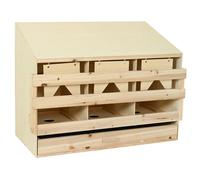 Solid Pine Wood Chicken Laying Nest 3 Compartments Poultry vidaXL