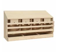 Solid Pine Wood Chicken Laying Nest 4 Compartments Poultry vidaXL