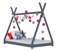 Solid Pine Wood Kids Bed Frame Grey 70x140cm Toddler Beds Furniture vidaXL