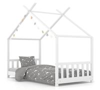Solid Pine Wood Kids Bed Frame White 80x160cm Toddler Beds Furniture vidaXL