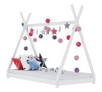 Solid Pine Wood Kids Bed Frame White 80x160cm Toddler Beds Furniture vidaXL