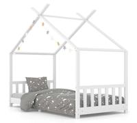 Solid Pine Wood Kids Bed Frame White 90x200cm Toddler Beds Furniture vidaXL