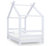 Solid Pine Wood Kids Bed Frame White Cot Toddler Bedstead Furniture vidaXL