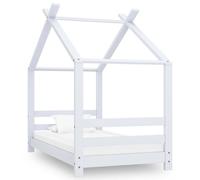 Solid Pine Wood Kids Bed Frame White Cot Toddler Bedstead Furniture vidaXL