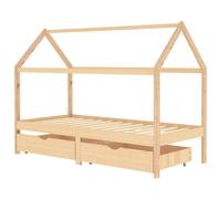 Vidaxl Kids Bed Frame With Drawers Solid Pine Wood 90X200 Cm