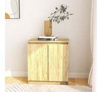 Solid Pine Wood Side Cabinet Natural 60x36x65 cm with 2 Compartments for Storage