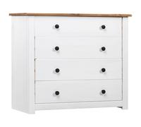Vidaxl Side Cabinet White 80X40X73 Cm Pine Panama Range
