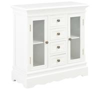 Solid Pine Wood Sideboard White Storage Organiser Cabinet Dresser Unit vidaXL