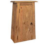 Solid Pinewood Bathroom Wall Cabinet 42x23x70 cm Vintage Style Easy Assembly