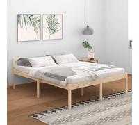 Solid Pinewood Bed Frame 160x200 cm Brown, Sturdy Design for Comfort & Storage [EEK: A]